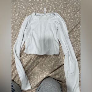 White ALO long sleeve yoga top